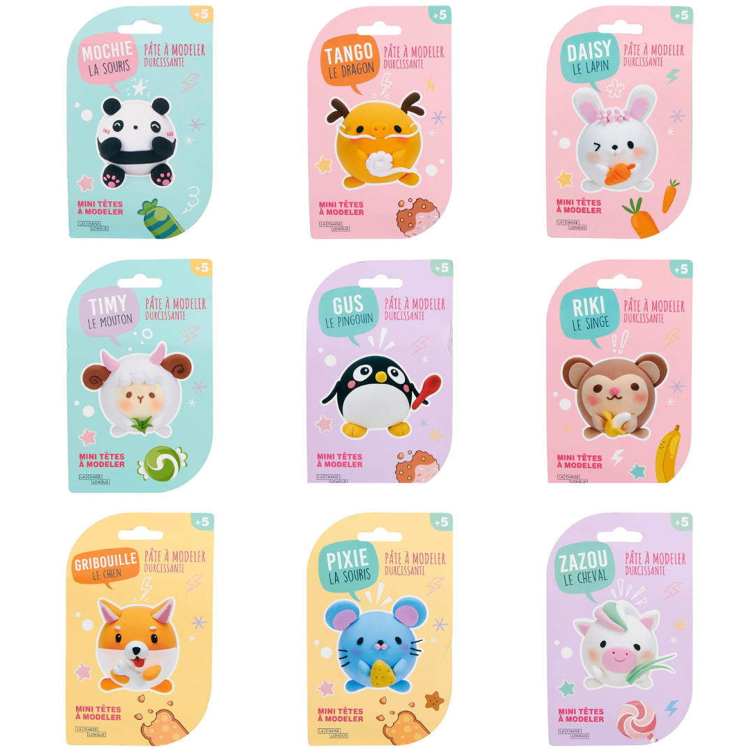 Pasta modellabile colorata senza cottura sotto forma di diversi simpatici animali assortiti da modellare